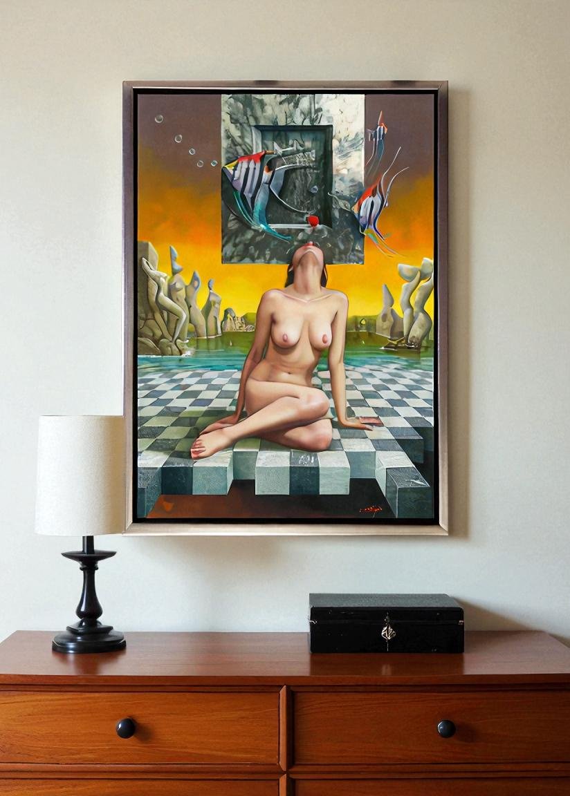 Angeles, Nude Art, limited edition giclee by Nelson Calderon, 38x30