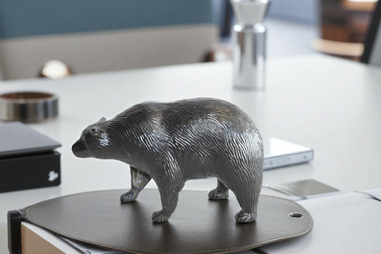 Aluminum Small Bear Sculpture, Majesty for Your Space 11" x 4" x 7"H