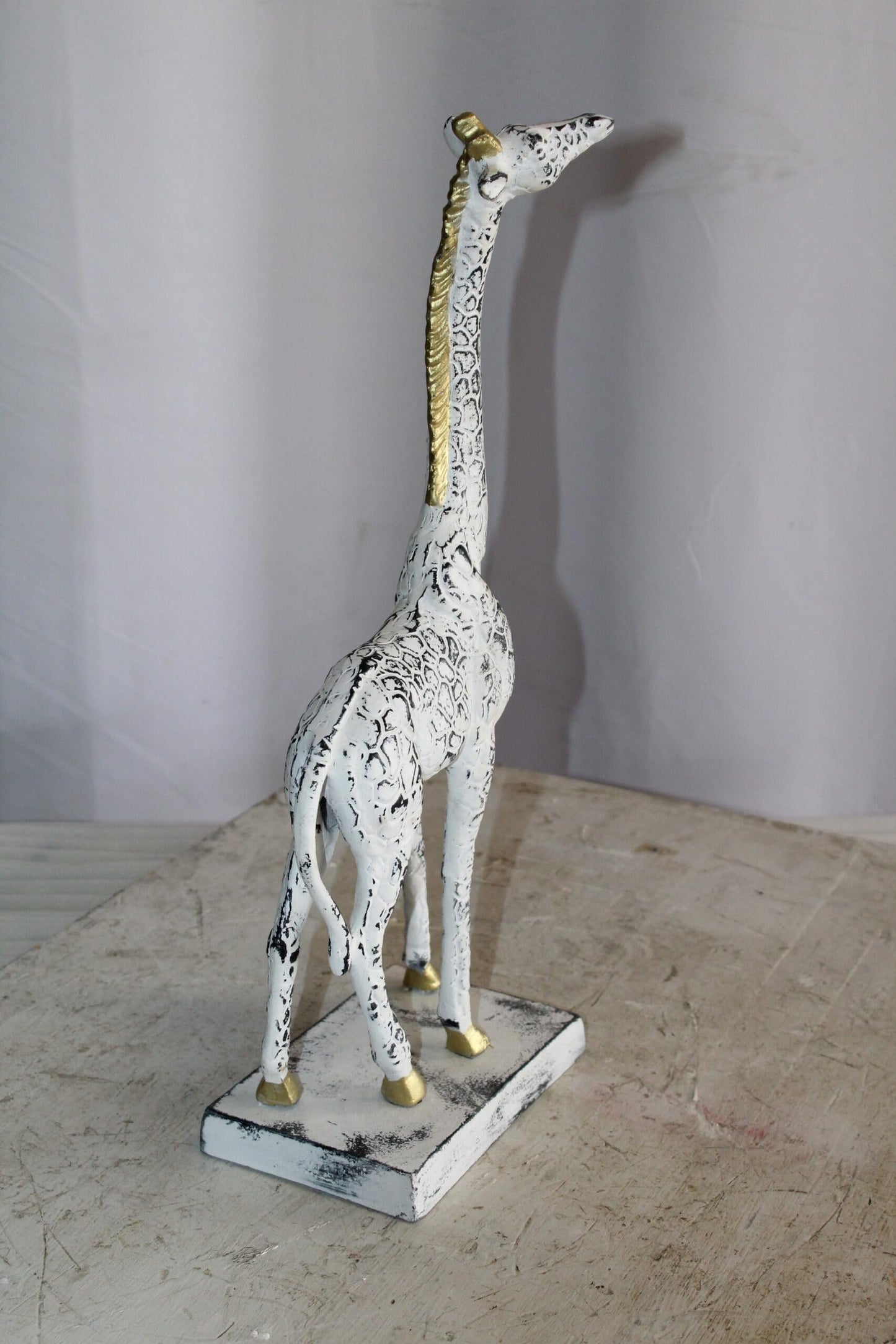 Aluminum Giraffe Sculpture Graceful Elegance in Tall Form 8" x 4" x 18"H