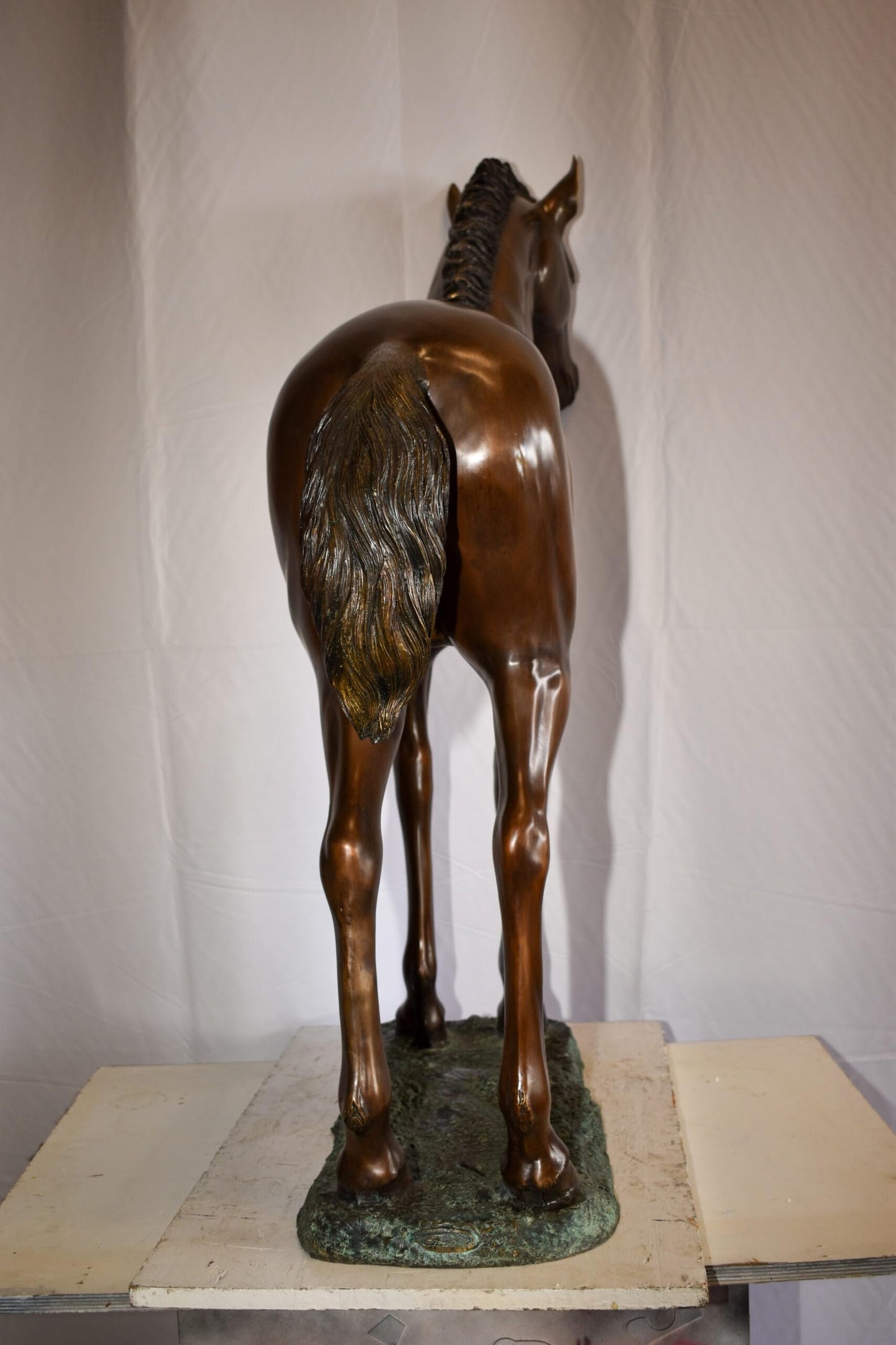 Standing Pony Made of Bronze Statue 47" x 12" x 48"H