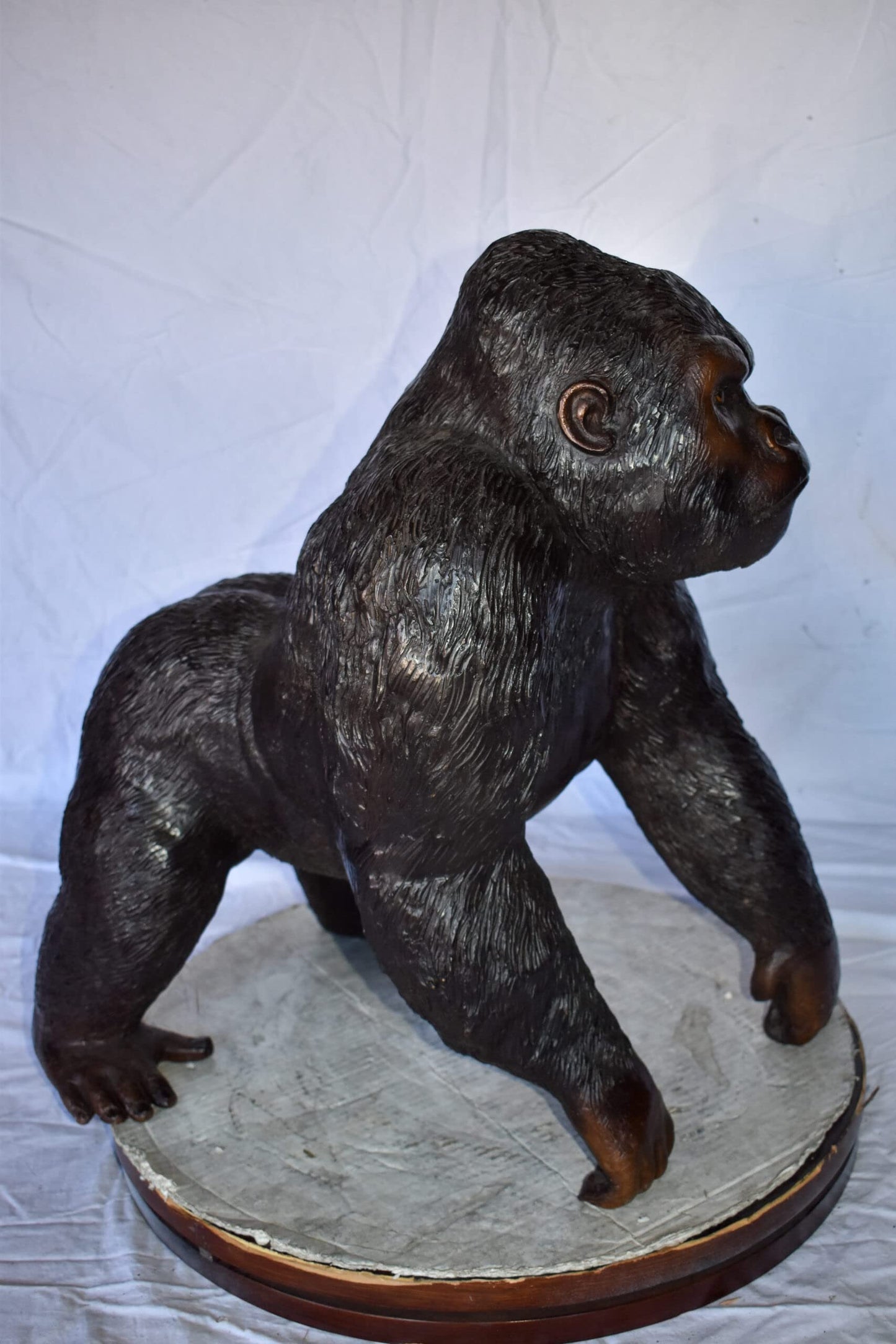 Gorilla Standing on Four Detailed Impressive Bronze Statue 20" x 17" x 24"H