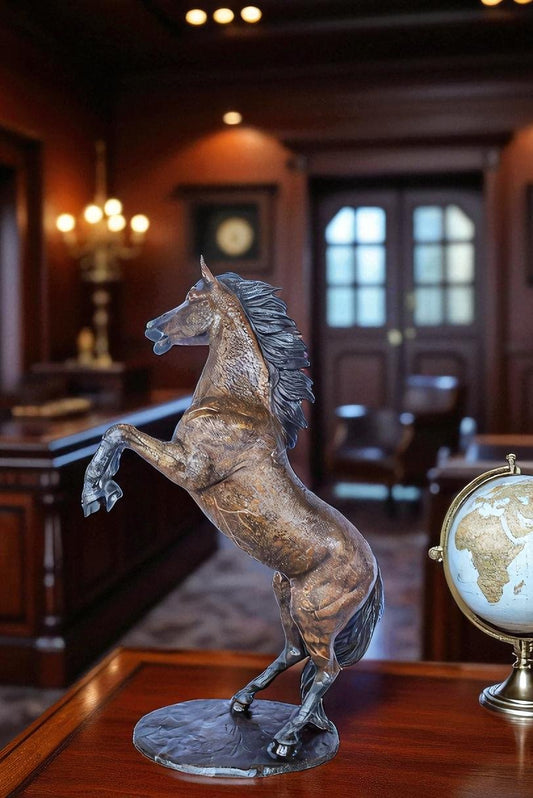 Exquisite Galloping Horse Bronze Statue, Exceptional Detail 28" x 12" x 40"H