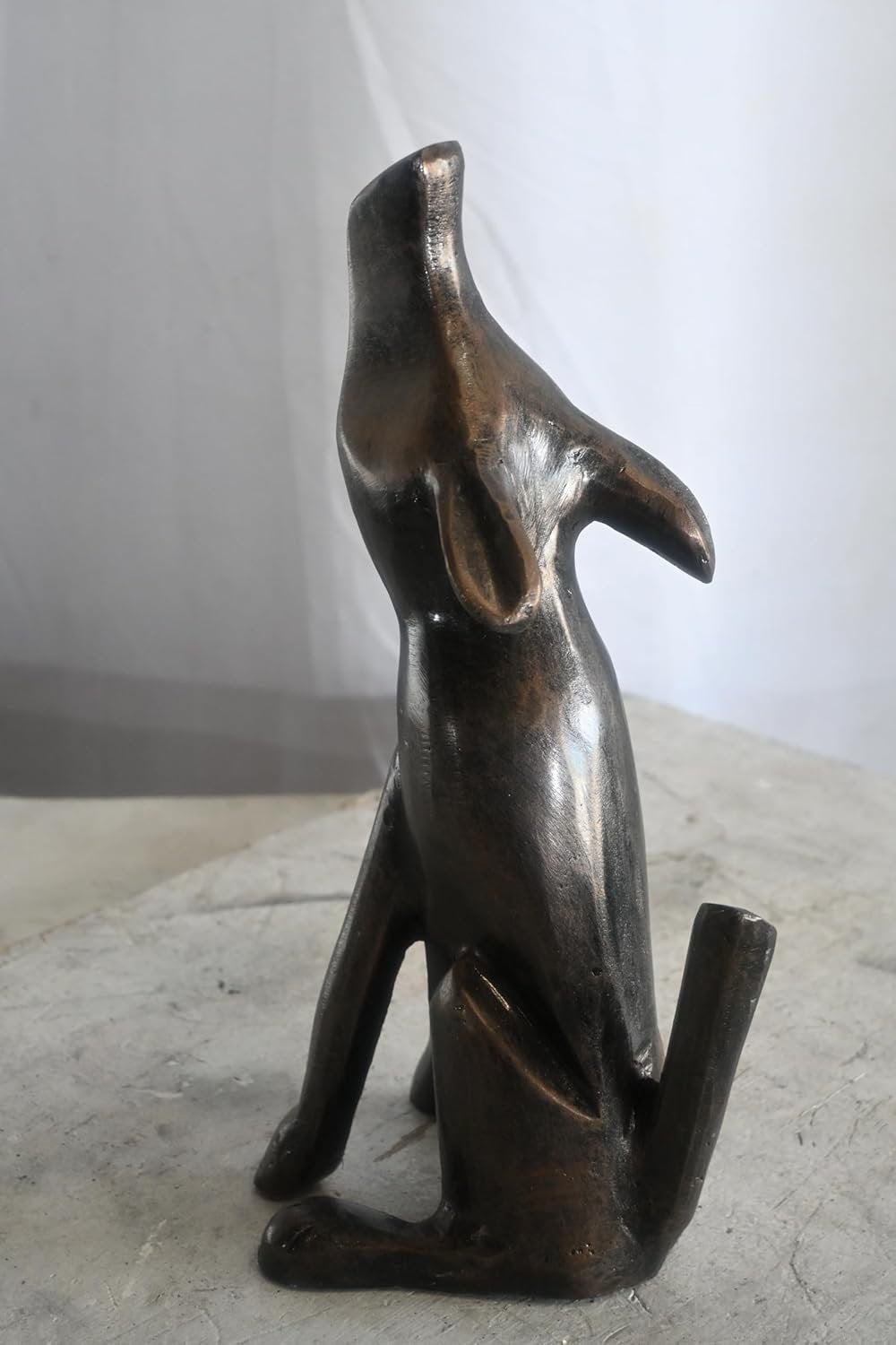 Howling Coyote Small Aluminum Statue Wildlife Collection 6"x8"x14"H