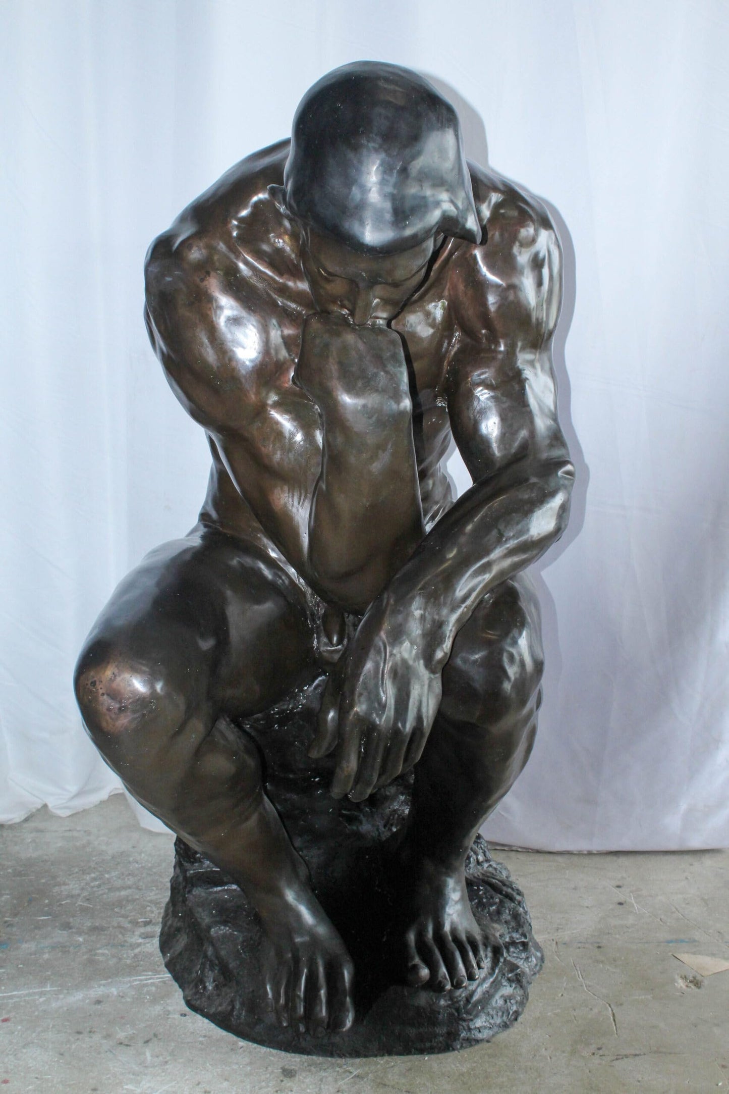Large Size Bronze Replica of The Thinker by Rodin Sculpture 55" x 33" x 69"H