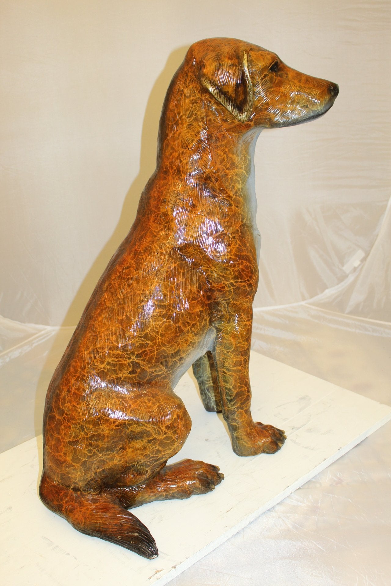 Labrador Dog Bronze Statue - Size: 29"L x 16"W x 31"H.