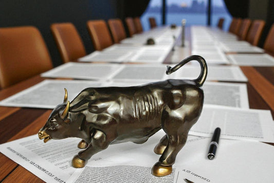 Nifao Wall Street Bull Bronze Statue – Handcrafted Lost Wax Casting – Powerful Charging Bull Symbol of Strength, Wealth & Market Success – Office, Business, and Home Décor – 32" x 16" x 21"H