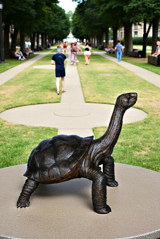 Giant Bronze Tortoise Statue with Detailed Textured Shell 66" x 41" x 59"H