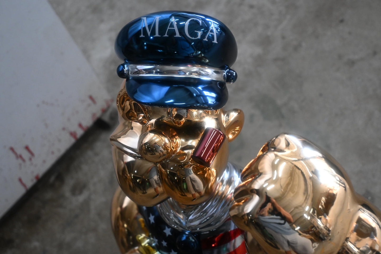 Popeye MAGA Statue Resin Patriotic Figurine 11"x6"x17"H
