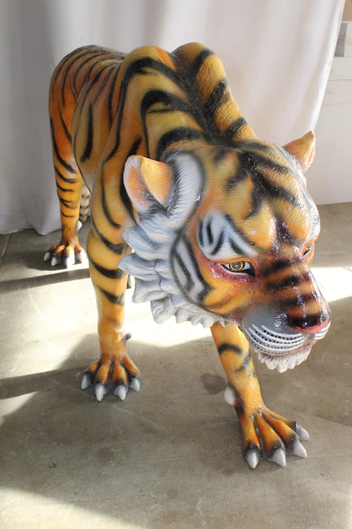 Life Size Fiberglass Tiger Statue, Captivating Majesty 92" x 20" x 40"H