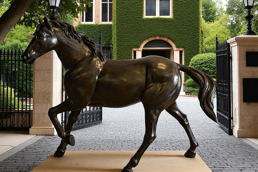 Lifesized Galloping Horse Bronze Statue  77" x 27" x 60"H