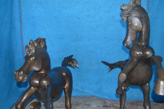 Original 2 of 9 Horse Statue by Attilio de Luca -  Size: 68"L x 19"W x 58"H