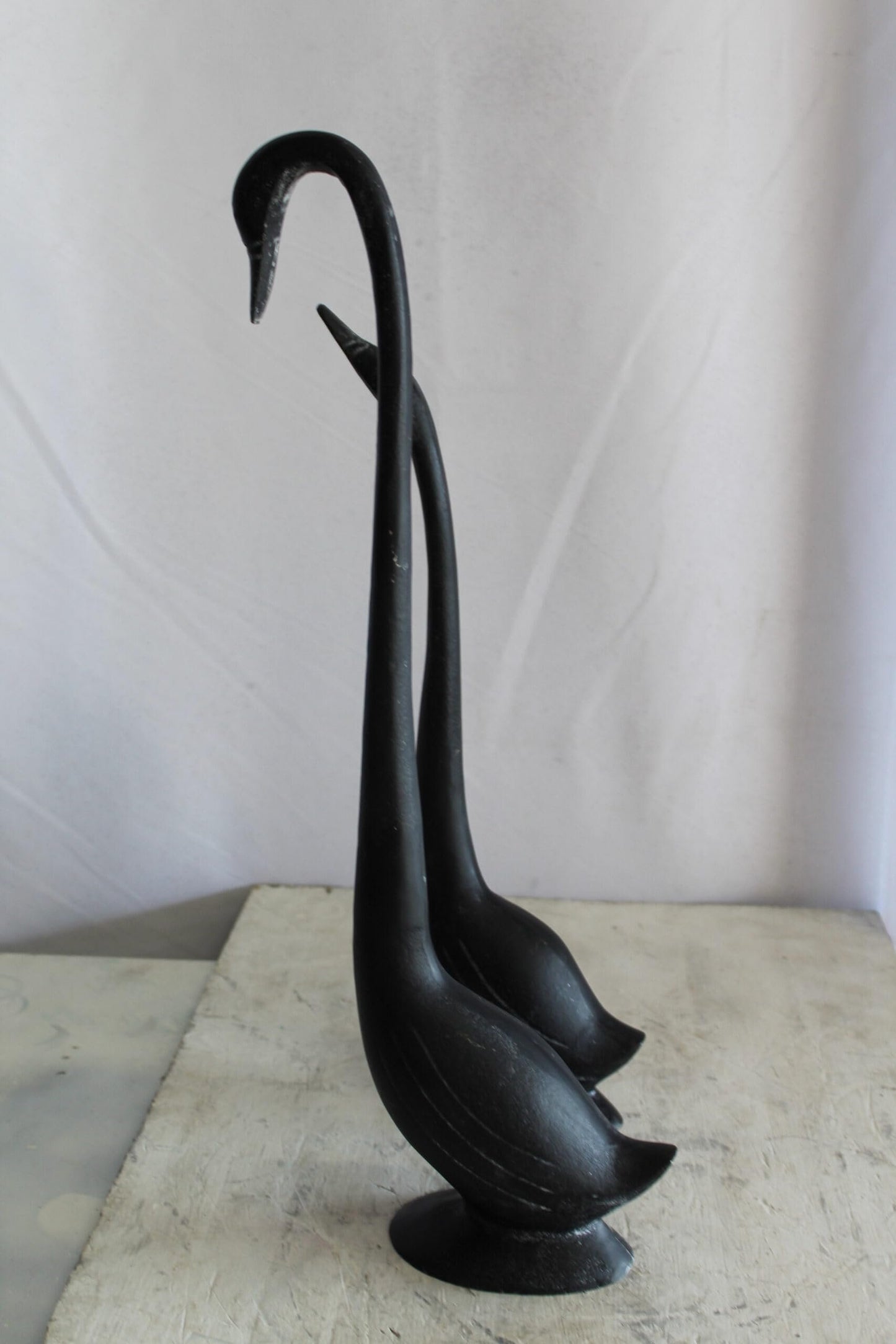 Aluminum Pair of Black Swans, Graceful Decor Accent 7" x 7" x 23"H