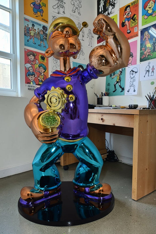 Popeye with Purple shirt Resin Statue Size: 18" x 16" x 31"H