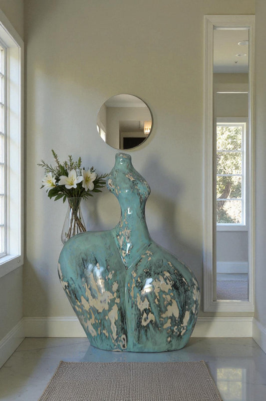 Resin sculpture of a Women body - modern art - Size: 13"L x 6"W x 20"H.