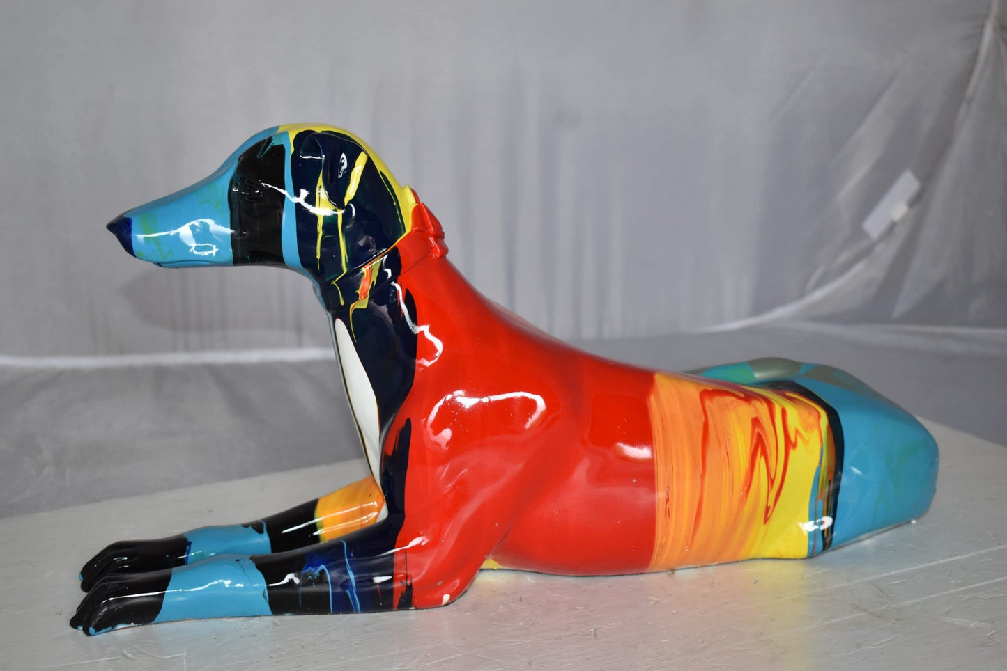 Modern Looking Greyhound Dog Statue Made of Resin Size: 19" x 9" x 12"H