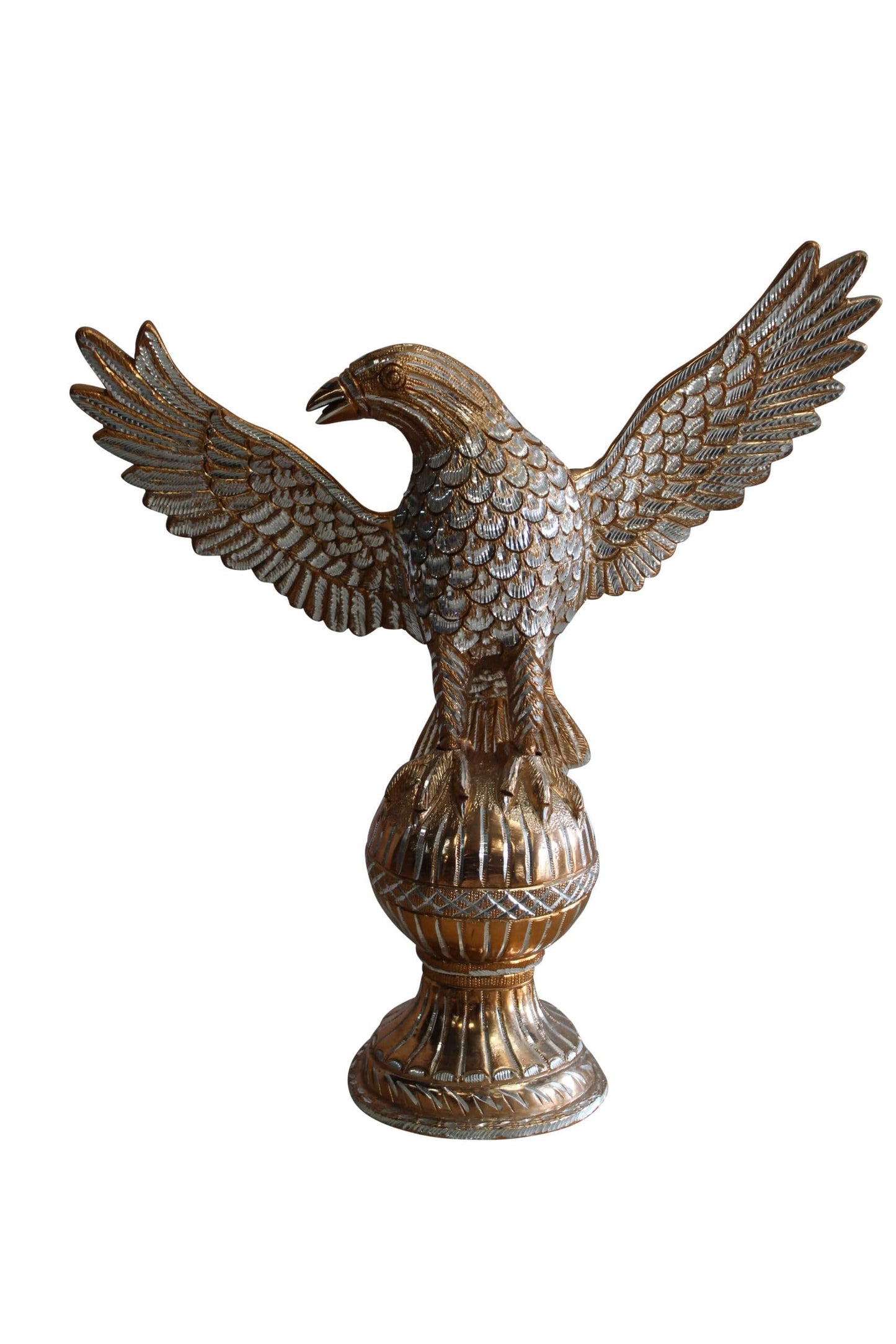 Golden Touched Aluminum Eagle Statue Majestic Home Accent 18" x 7" x 19"H