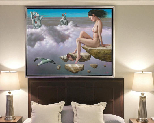La Dama Del Mar, Nude Art, limited edition giclee by Nelson Calderon, 38x30