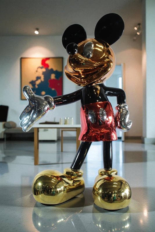 NIFAO Giant Cartoon Mouse Sculpture Metallic Pop Art Resin Statue 37"x20"x59"H