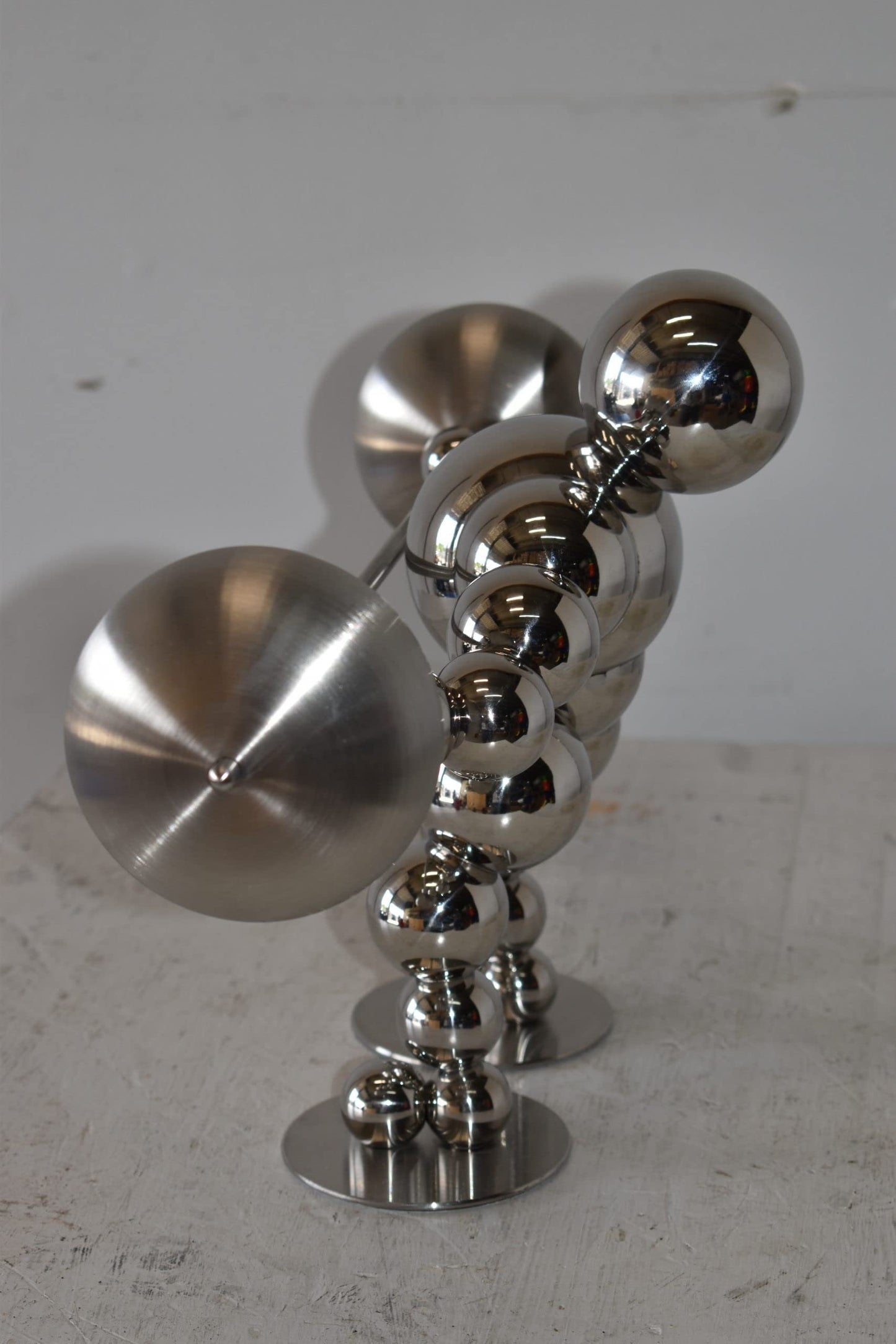 Modern Art Weightlifter Second Pull Position Chrome Statue Size: 20" x 9" x 12"H