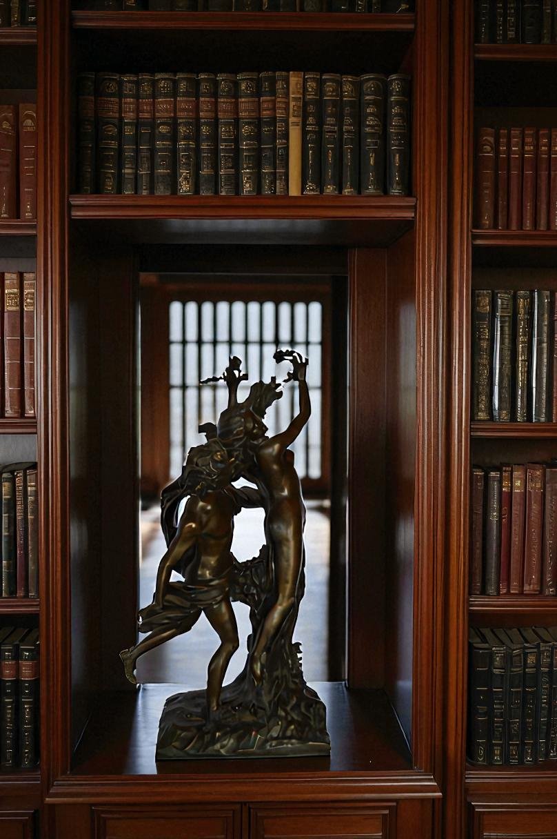 Young Lovers Bronze Statue Art Nude -  Size: 13"L x 10"W x 22"H.