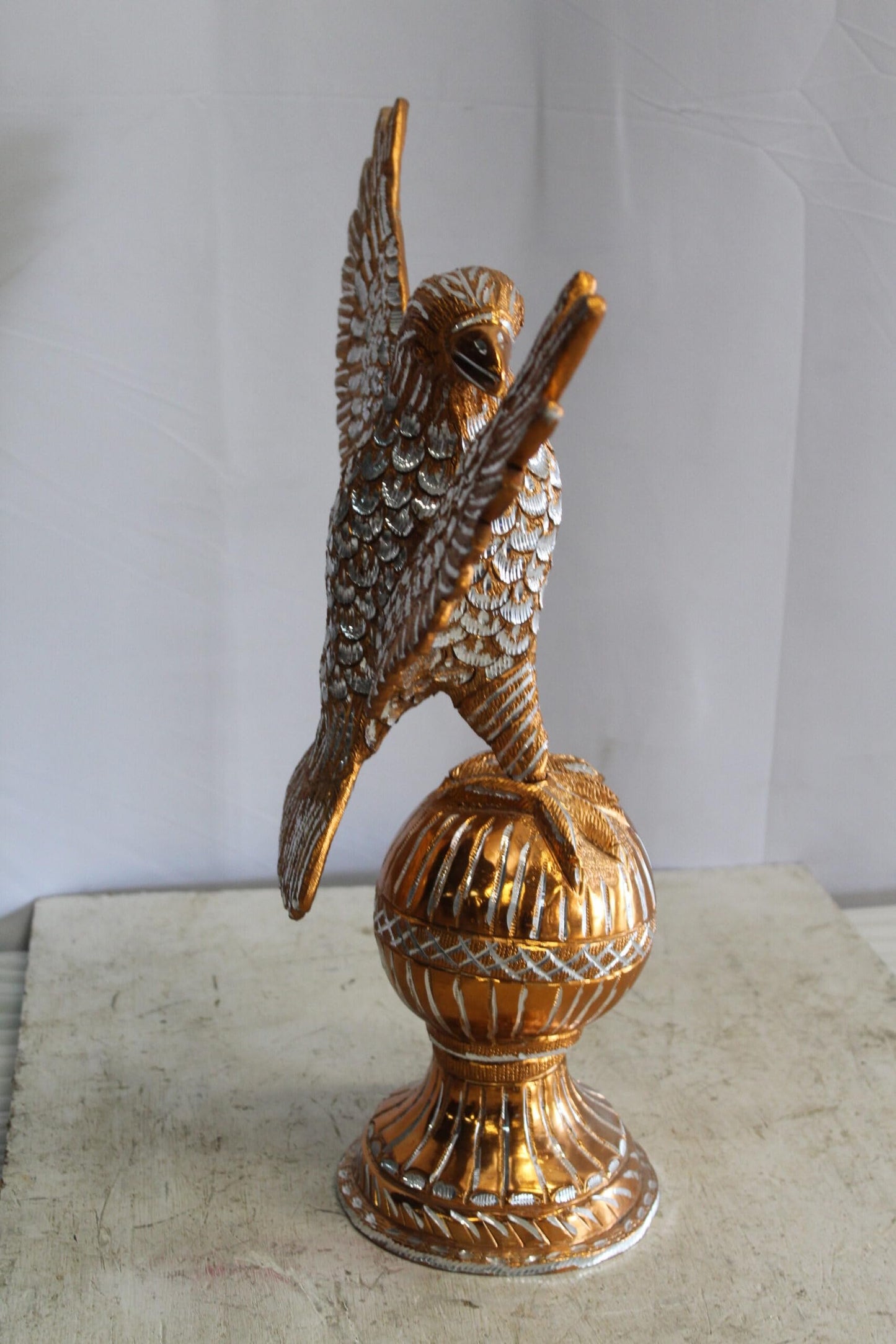 Golden Touched Aluminum Eagle Statue Majestic Home Accent 18" x 7" x 19"H