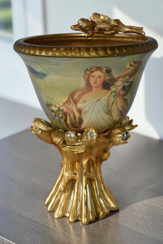 Decorative Resin Vase Embellished with Fairy Flora Size: 12" x 12" x 18"H