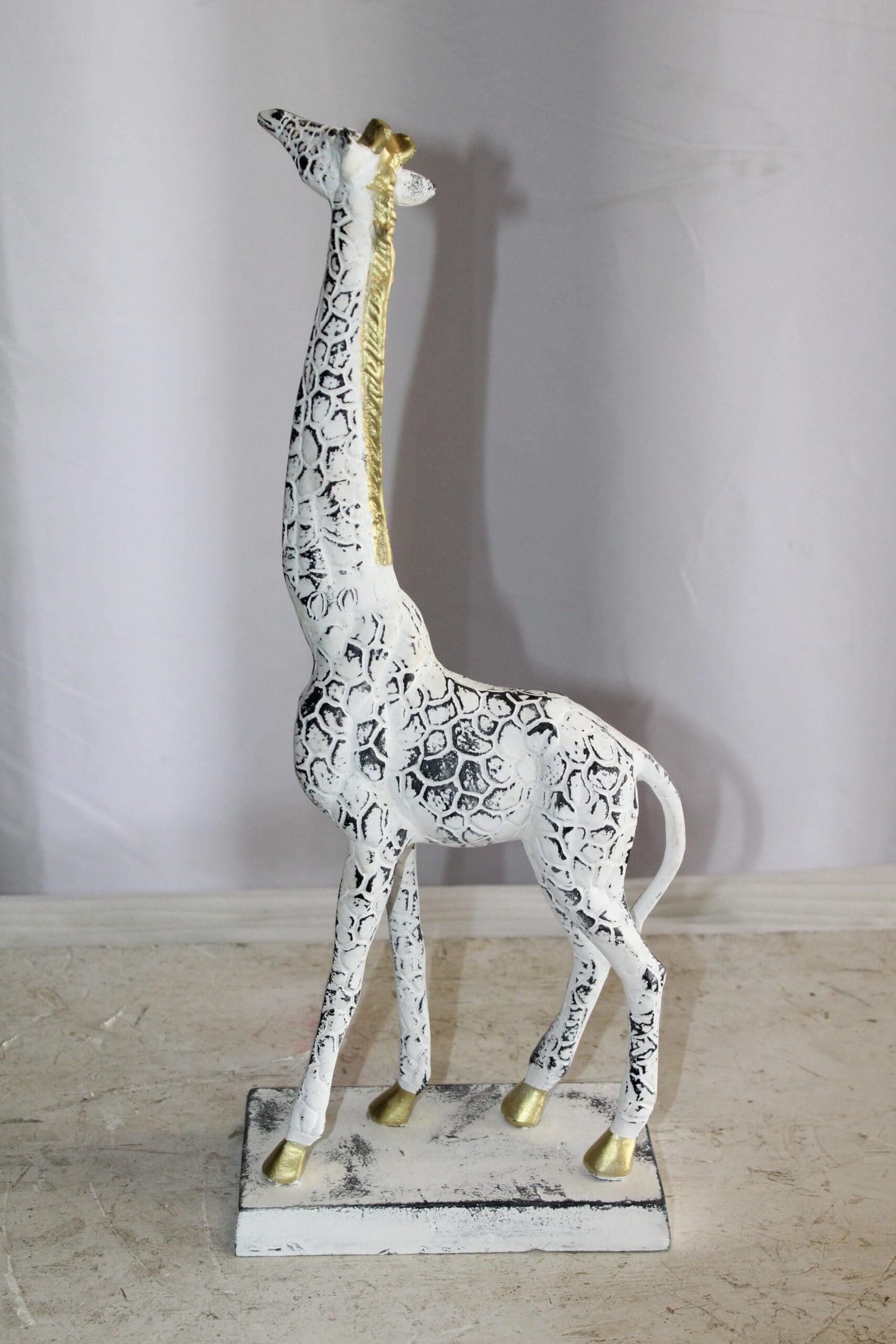 Aluminum Giraffe Sculpture Graceful Elegance in Tall Form 8" x 4" x 18"H