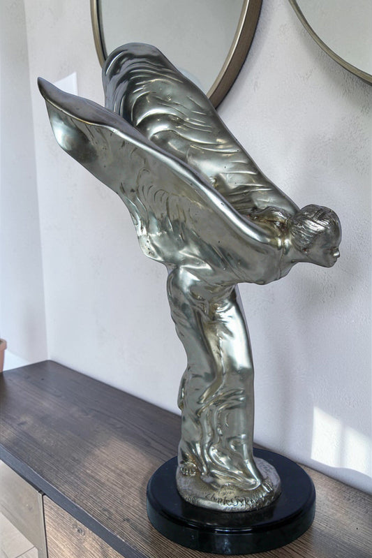 Spirit of Ecstasy Rolls Royce Replica Bronze Statue 7" x 11" x 16"H