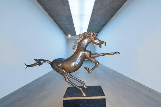 Original 2 of 9 Horse Statue by Attilio de Luca - Size: 68"L x 19"W x 58"H