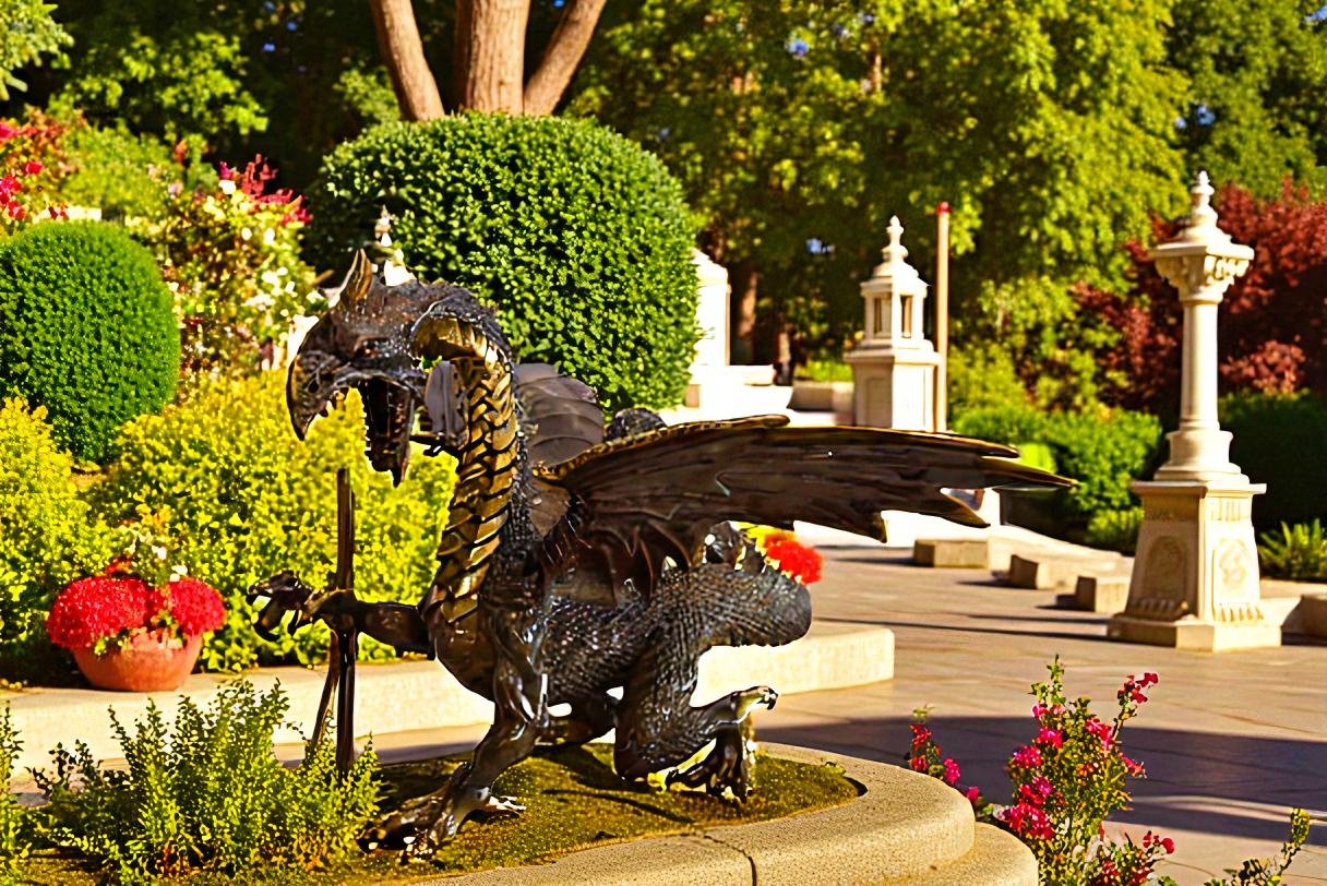 Dragon Bronze Statue with Two Tone Bronze Finish 32" x 36" x 25"H