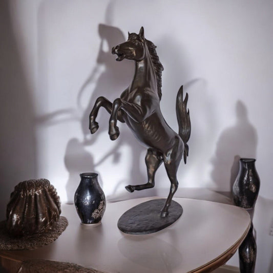 Ferrari Horse Bronze Statue Medium - Size: 28"L x 11"W x 40"H.