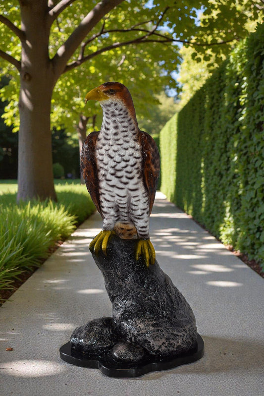 Eagle Standing on a Rock Looking for Prey Size: 10" x 13" x 22"H