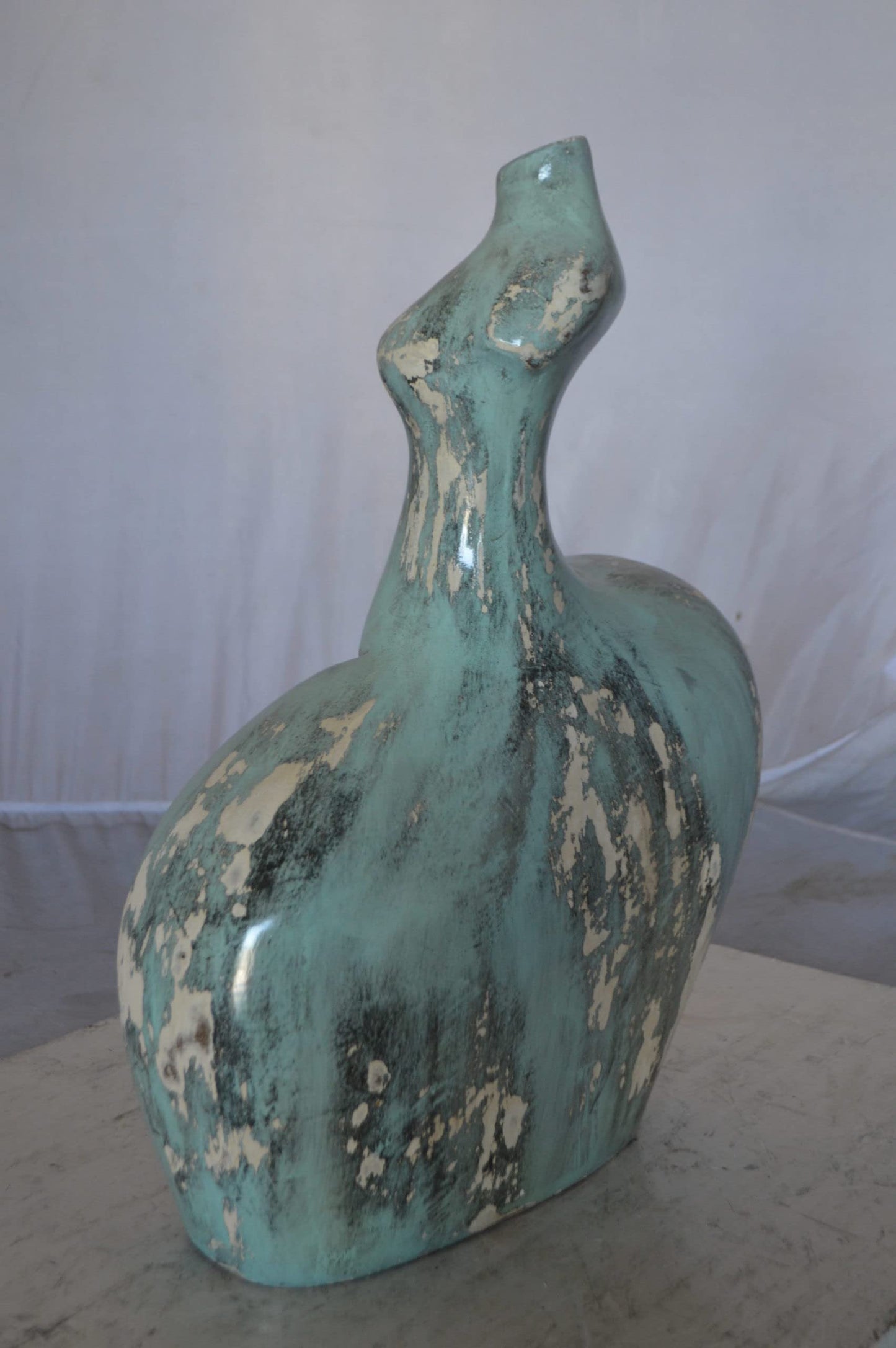 Resin sculpture of a Women body - modern art - Size: 13"L x 6"W x 20"H.