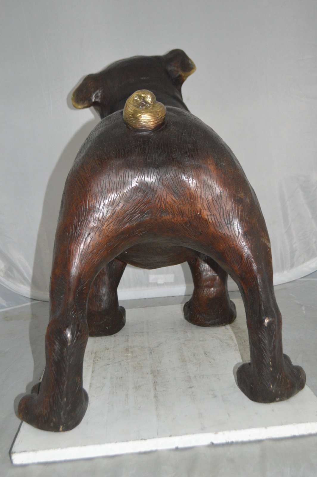 Bulldog Medium Bronze Statue - Size: 39"L x 23"W x 27"H.