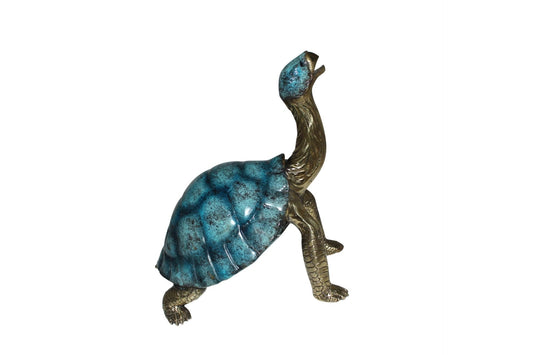 Turtle with special patina Bronze Statue -  Size: 14"L x 10"W x 15.5"H