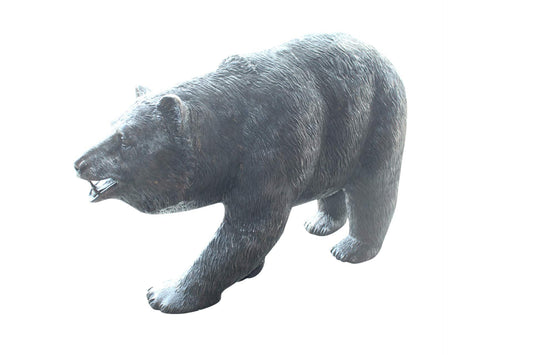 A Bear Walking Bronze Hand-Crafted Durable Design Statue - Welcome Sign Guest Greeter Decor for Patio Garden, Lawn, Home, Backyard - Home Decor - Art Decoration - 39" Length x 12" Width x 24" Height