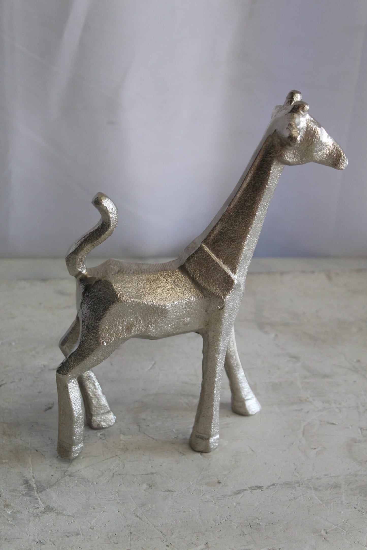 Aluminum Giraffe Statue, Elegant Miniature Accent for Any Space 7" x 3" x 10"H