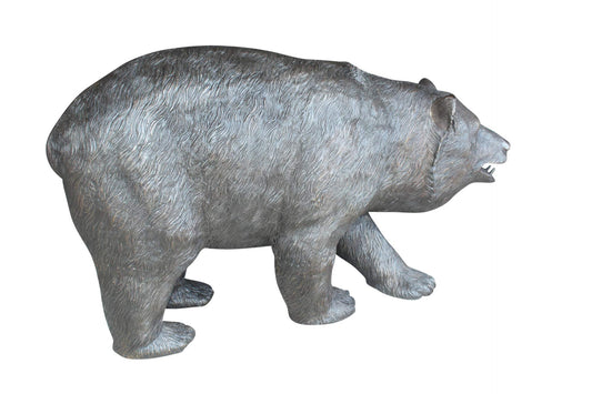 A Bear Walking Bronze Hand-Crafted Durable Design Statue - Welcome Sign Guest Greeter Decor for Patio Garden, Lawn, Home, Backyard - Home Decor - Art Decoration - 39" Length x 12" Width x 24" Height