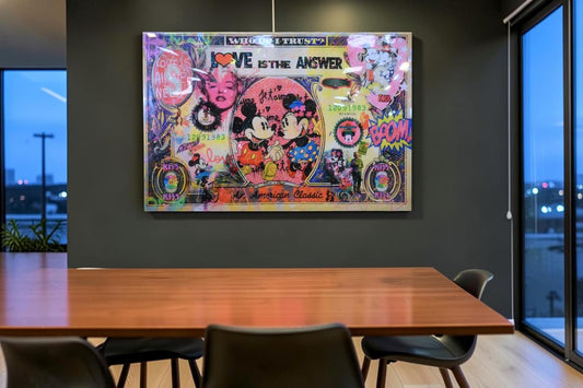 Love Is The Answer Pop Art Currency Canvas 60"x40"