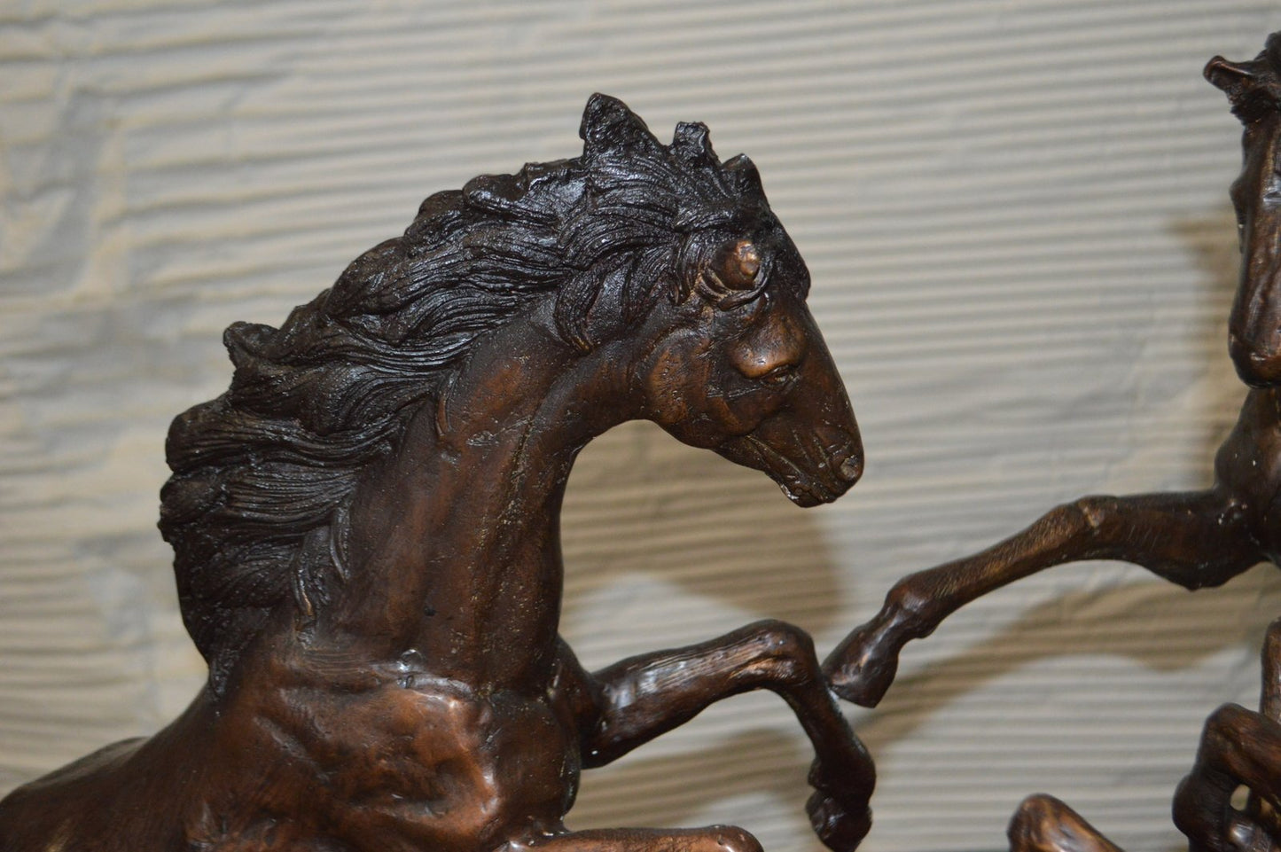 Three Horses on a Tray Fountain Bronze Statue - Size: 30"L x 30"W x 51"H.