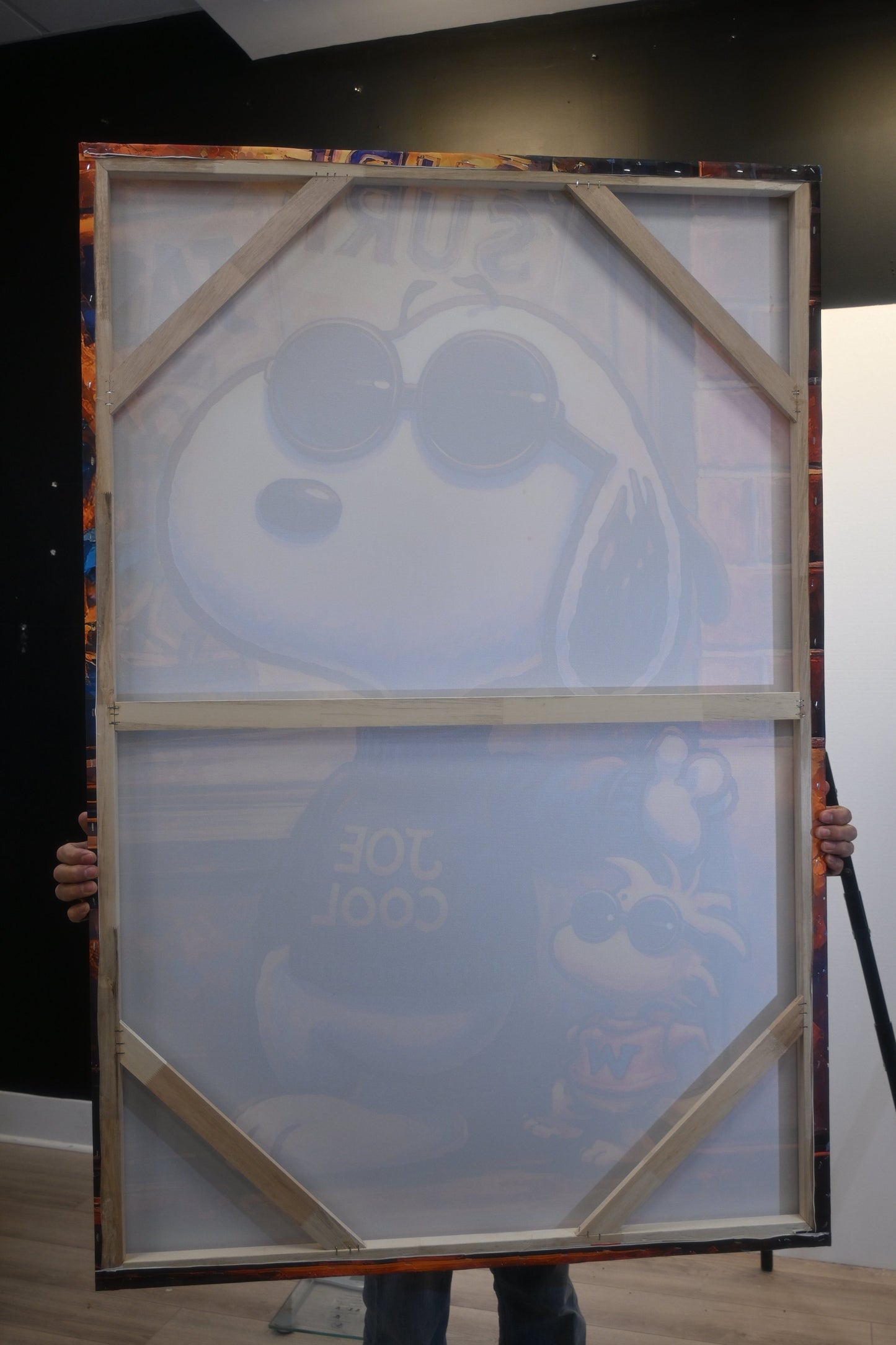 Snoopy Joe Cool Pop Art Resin Covered Canvas 40"x60"