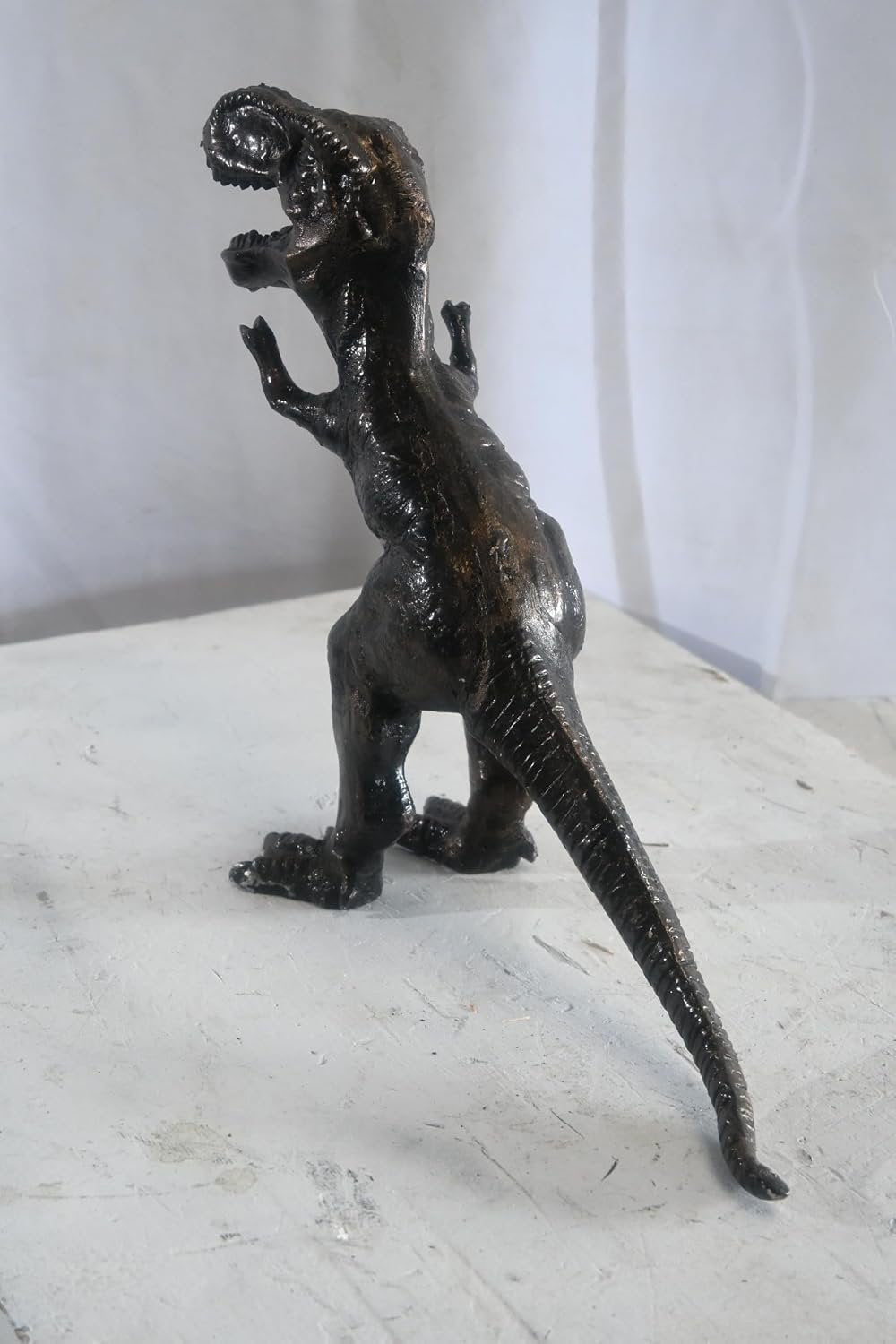 Cast Aluminum Tyrannosaurus Rex Statue Bronze Finish Art 16"x5"x13"H
