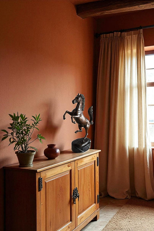 Powerful Ferrari Horse on Hind Legs Bronze Statue 9" x 4" x 13"H