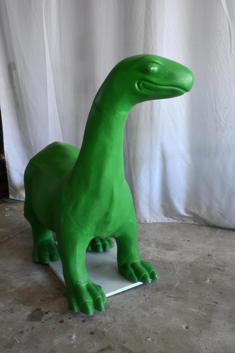 Giant Green Brontosaurus Statue in Aluminum Dinosaur Art 90"x23"x47"H