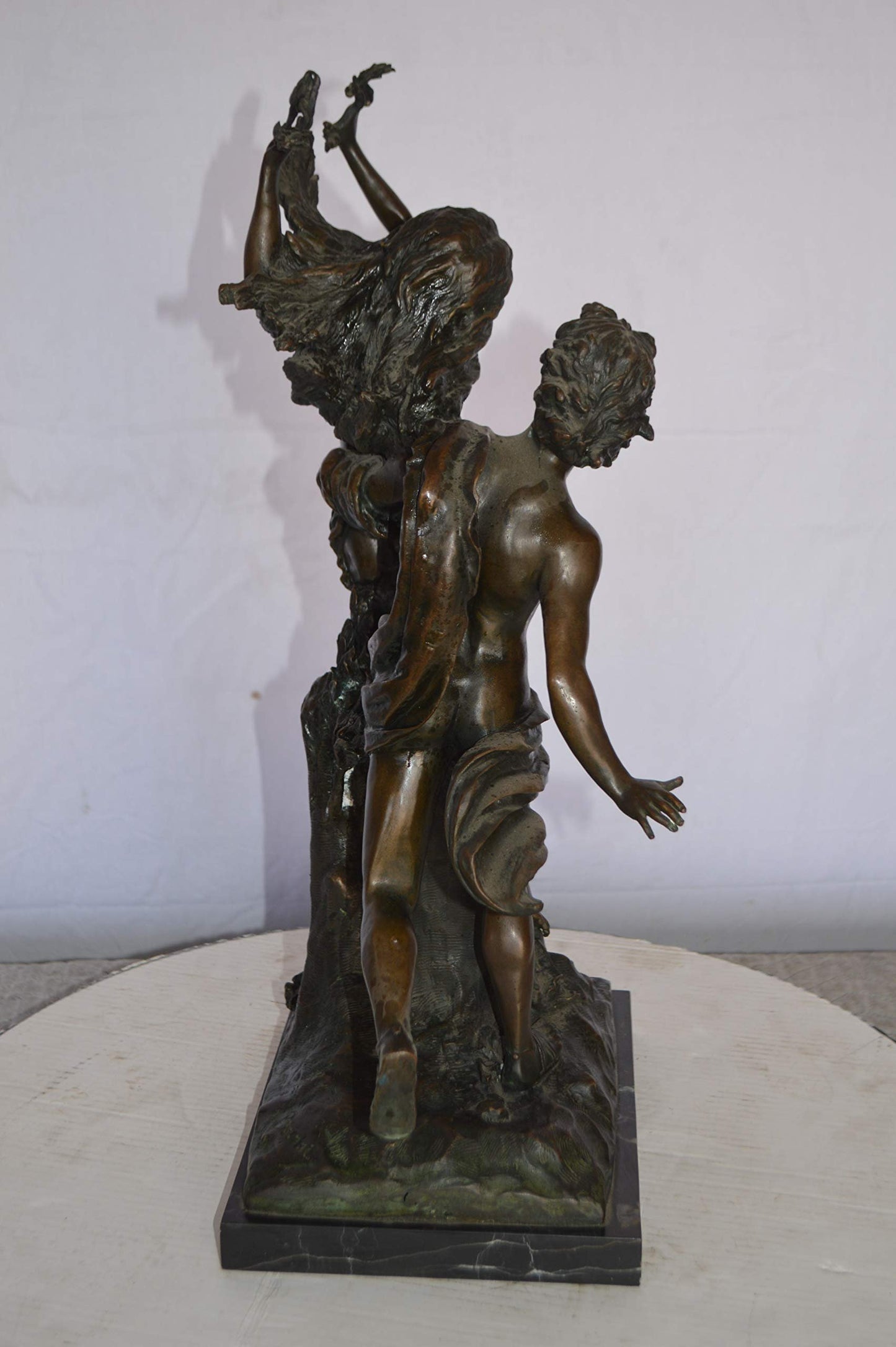 Young Lovers Bronze Statue Art Nude -  Size: 13"L x 10"W x 22"H.