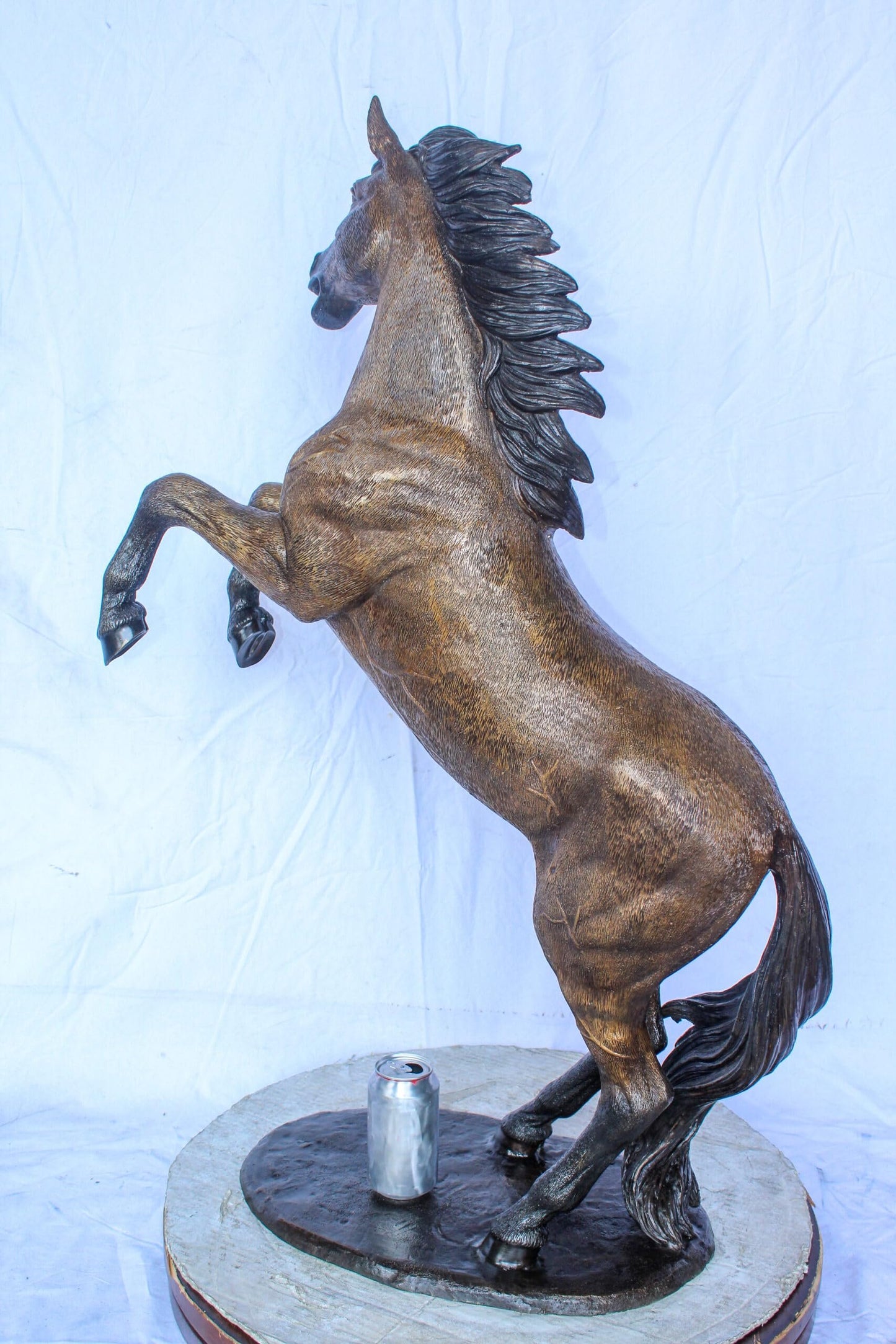 Exquisite Galloping Horse Bronze Statue, Exceptional Detail 28" x 12" x 40"H
