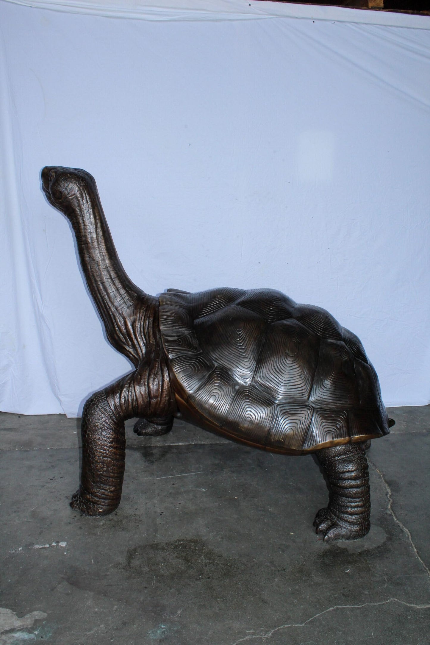 Giant Bronze Tortoise Statue with Detailed Textured Shell 66" x 41" x 59"H