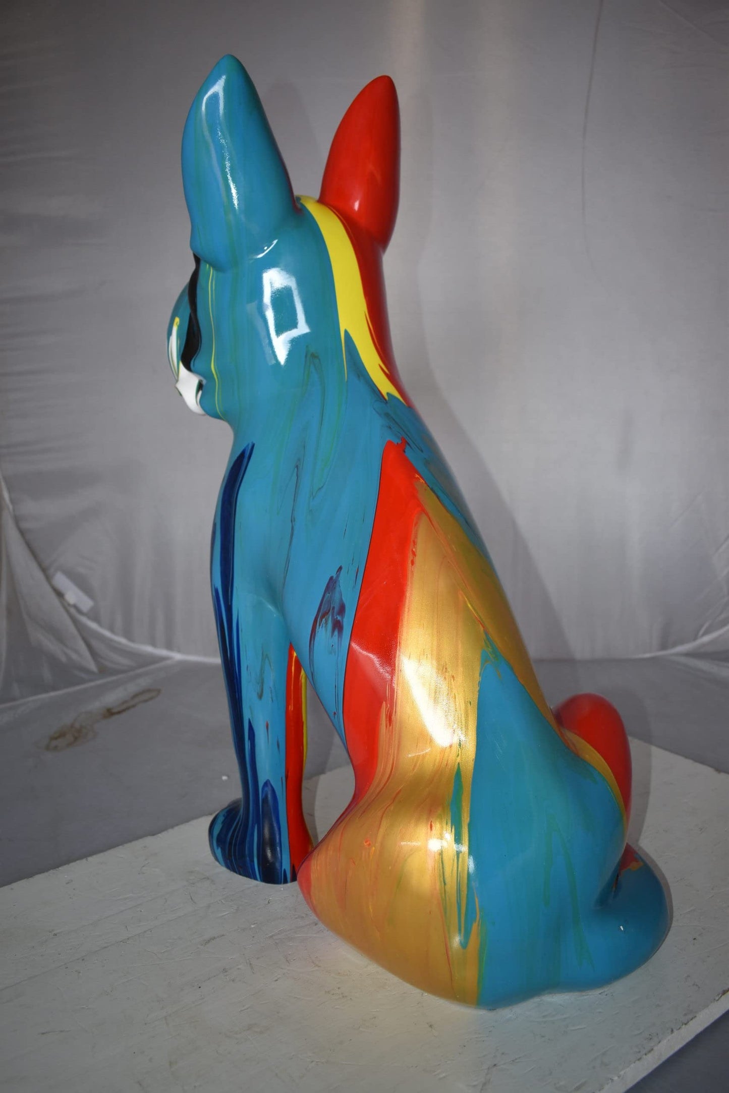 Modern Art of a Graffiti Great Dane Dog Made of Resin Size: 20" x 11" x 28"H
