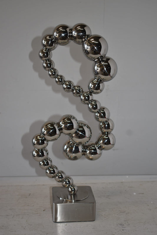 Modern Art Abstract Made of Shiny Metal Chrome Balls Size: 10" x 7" x 24"H