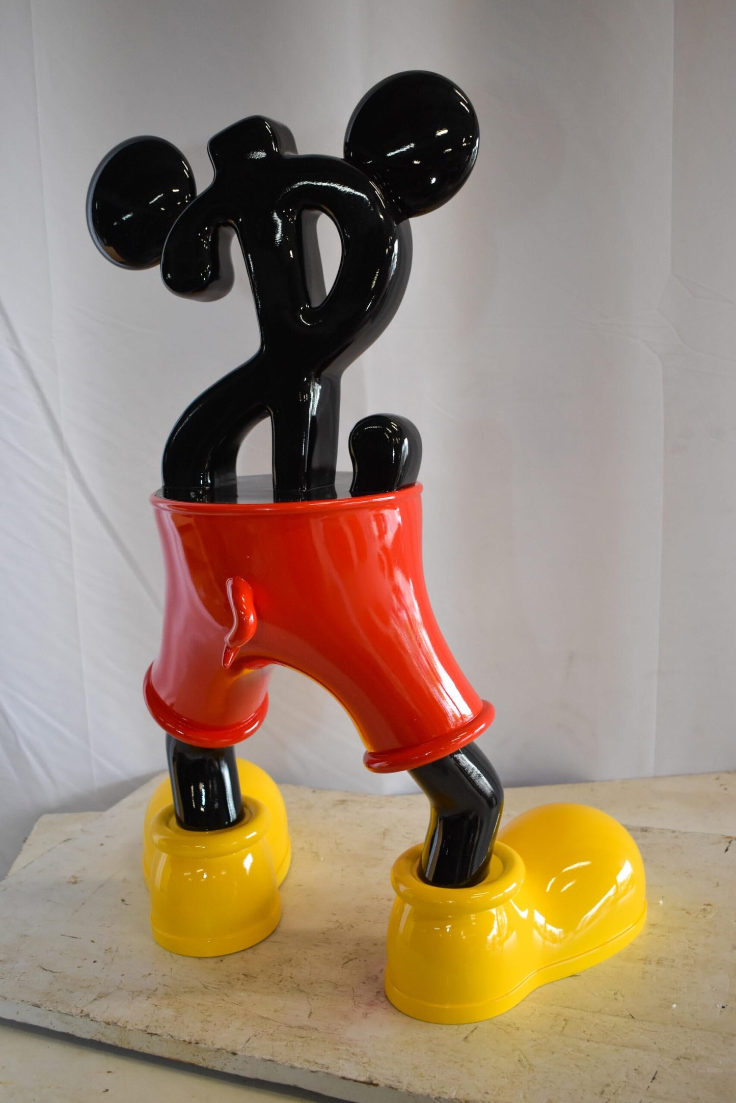 Distinctive and Playful Mickey Themed Dollar Sign Resin Statue 22" x 15" x 29"H